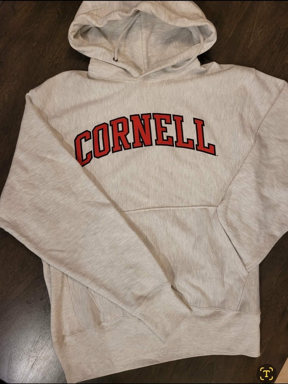 Champion Reverse Weave Cornell University Hoodie LG Gray Ivy League Sweatshirt - Picture 3 of 3